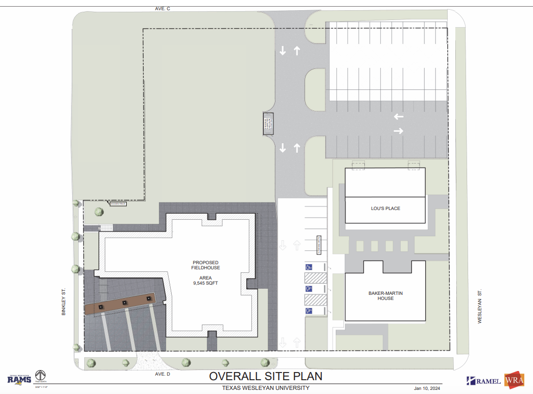 Site plan of the fieldhouse